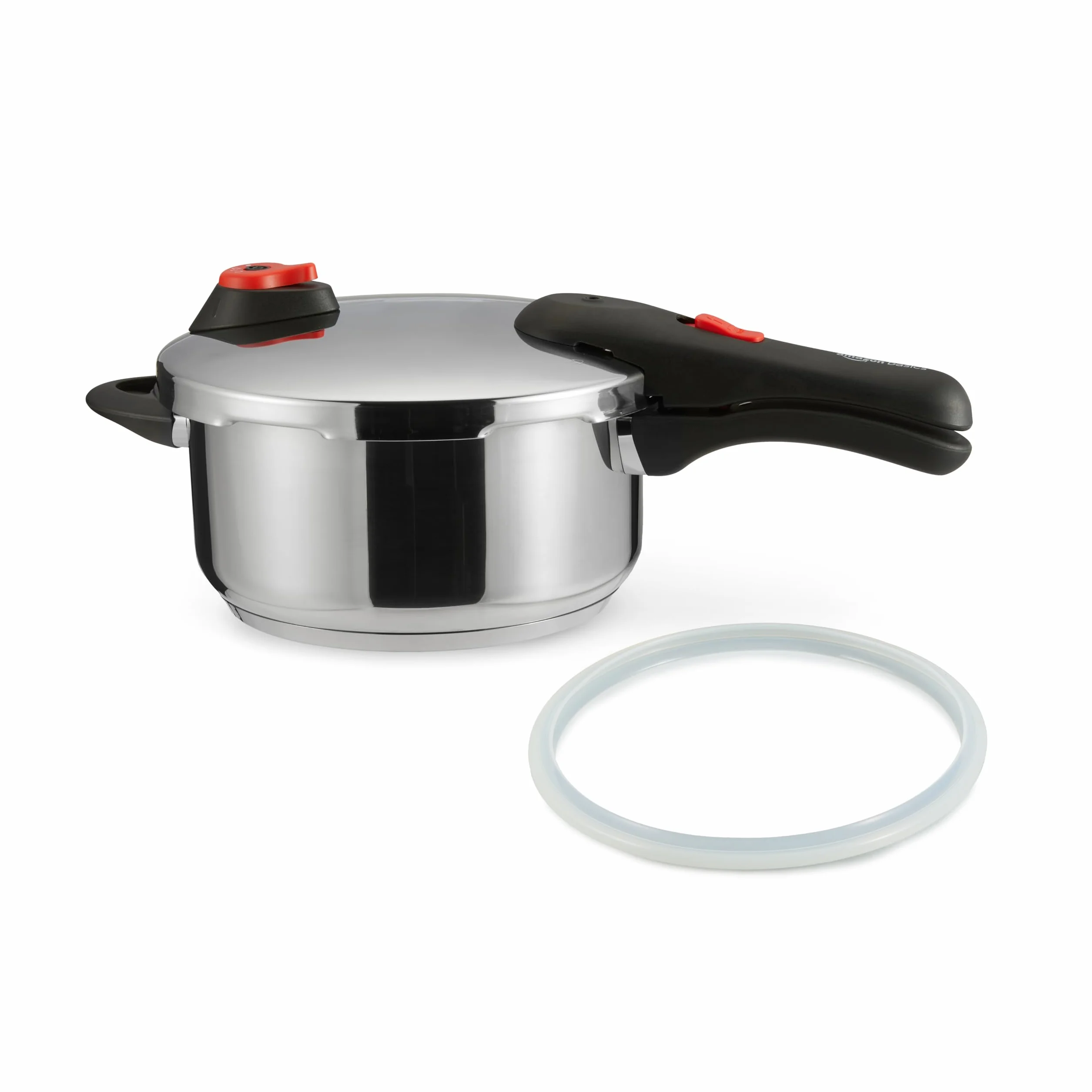 Amazon Basics Pentola a Pressione in Acciaio Inox a Induzione, 4 Litri, Argento