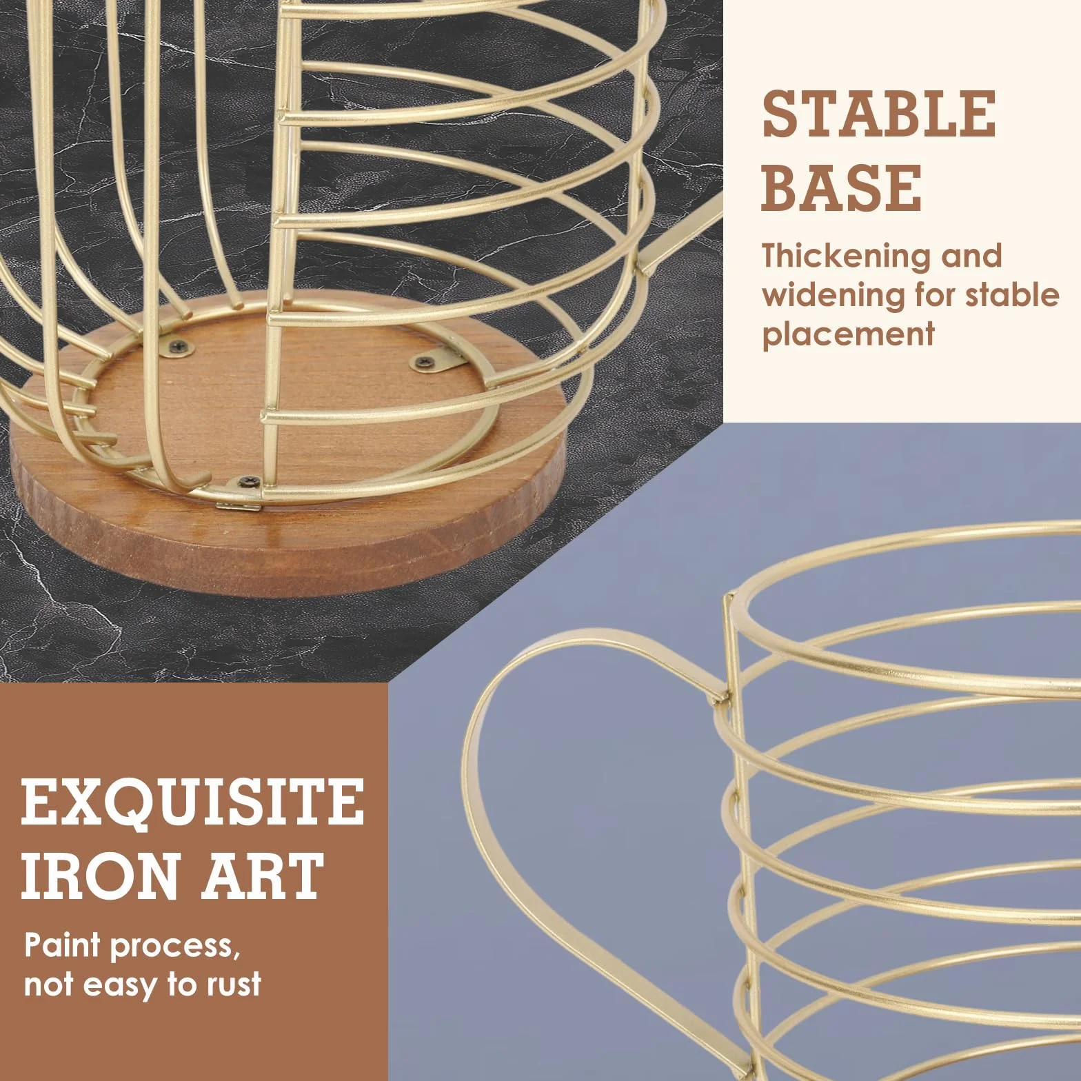 Buachois Porta Cialde Caffè,Cestelli Per Cialde Caffè, Base in Legno di Grande Capacità,Contenitore per Cialde Caffè, Contenitore in Filo Metallico Kup con Coperchio Per Bar Domestico(Nero)