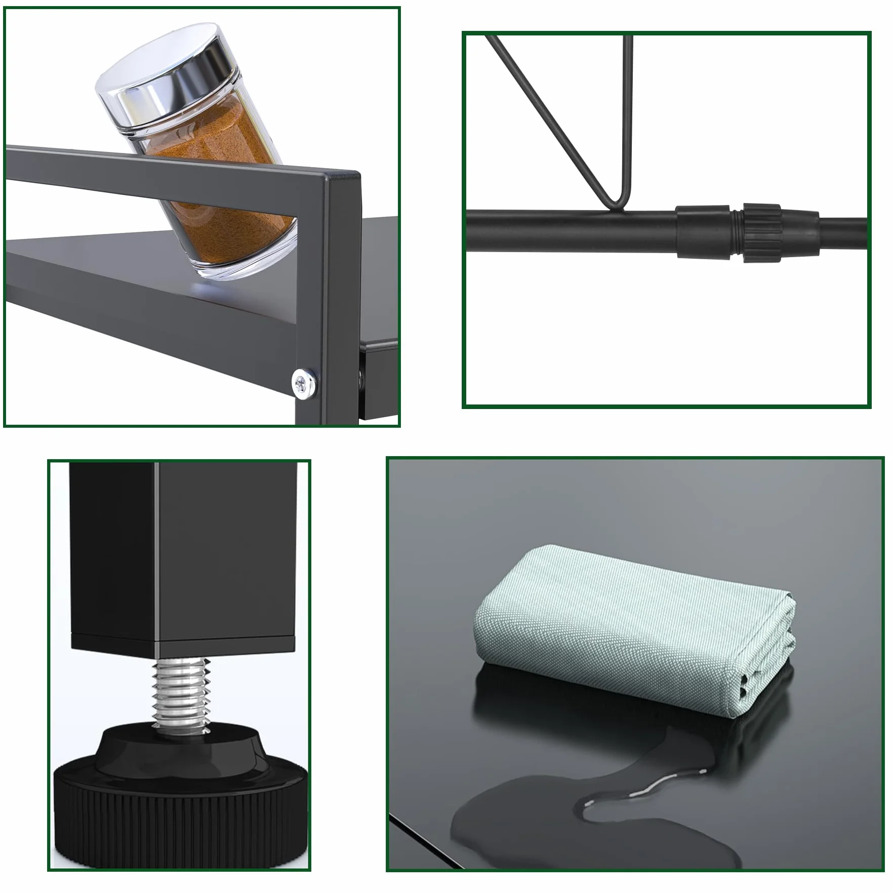 YunNasi Mensola per Microonde Supporto Estensibile per Forno a Microonde con 10 Ganci Scaffale da Cucina in Acciaio Carbonio Organizzatore di Stoccaggio da Cucina per Pentole e Padelle (Bianco 1)