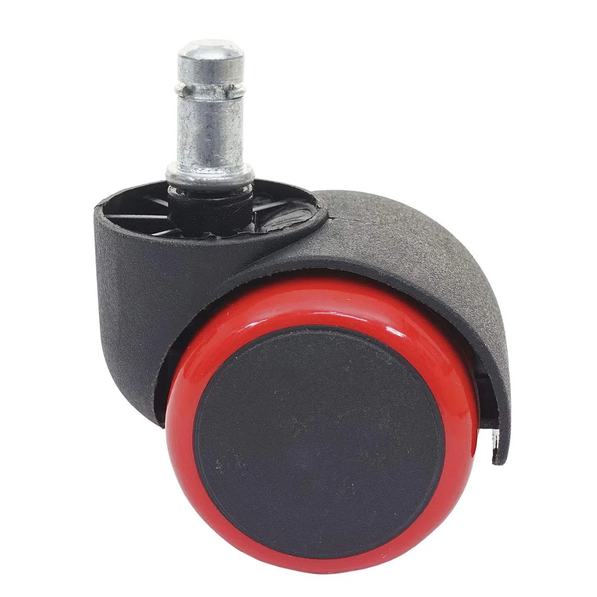 Set 5x ruote per sedie poltrone girevoli 50mm HWC-H86 plastica poliuretano - rosso