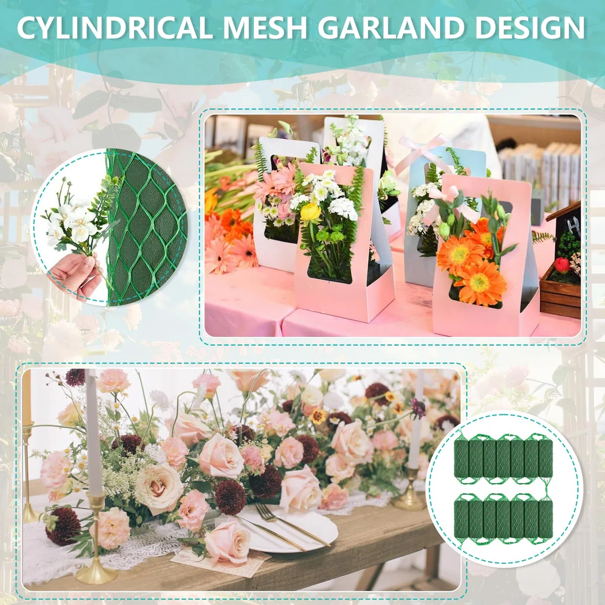 Ghirlanda in schiuma di fiori, 14/28 pezzi, per fiori freschi, spugna per fiori, ghirlanda in schiuma per composizioni floreali, decorazioni per composizioni floreali, matrimoni, feste e
