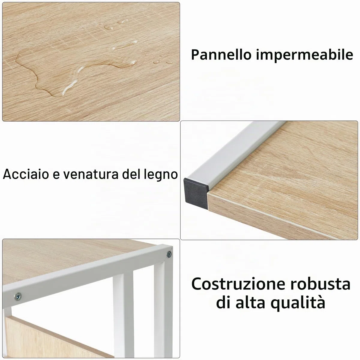 IBUYKE Supporto da scrivania per stampante, carrello stampante a 2 livelli, scaffale organizer da scrivania con 4 ruote, per fax, uso domestico e ufficio TLJ007R
