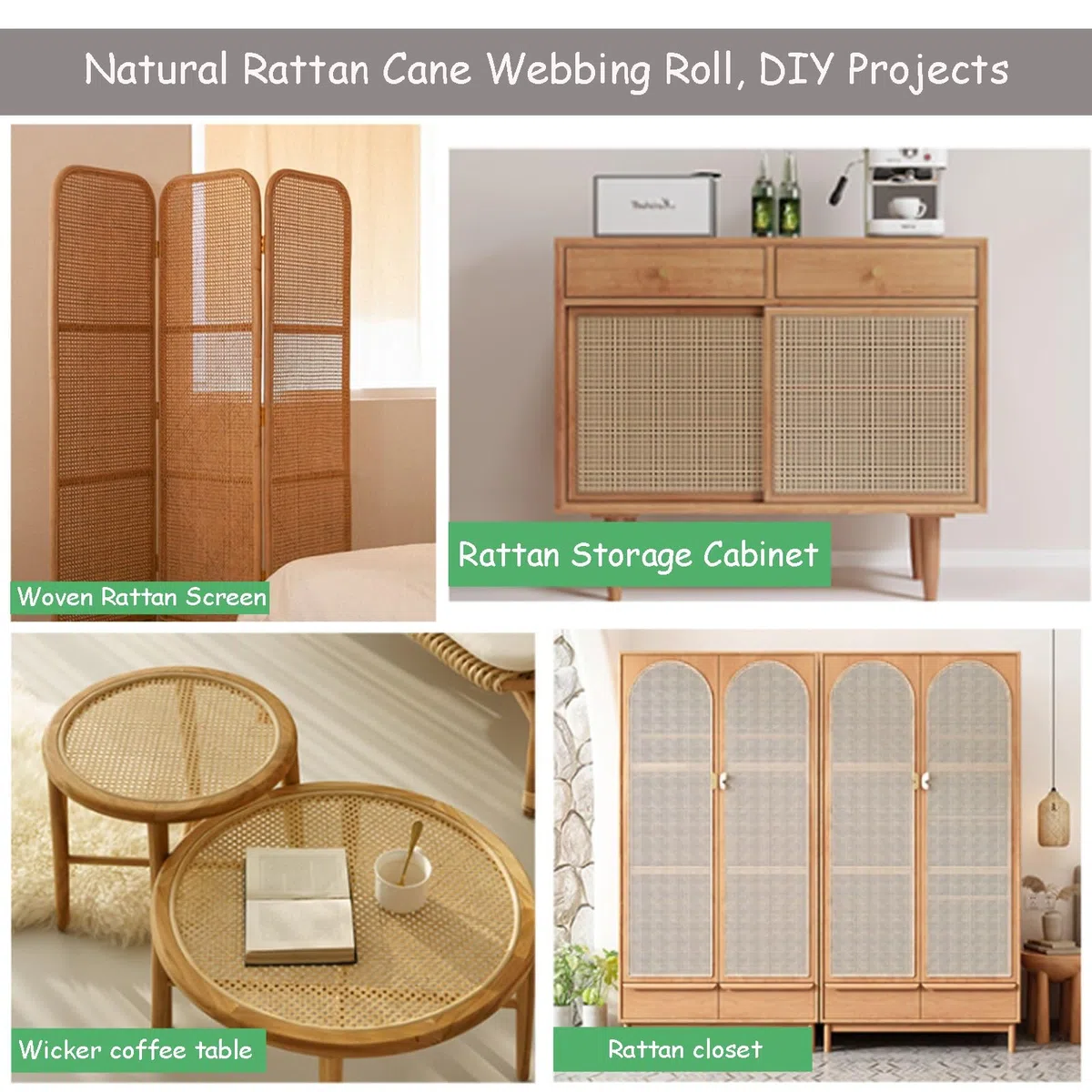 Rotolo di Nastro in Rattan Naturale Rete Aperta Materiale, Paglia di Vienna per Sedie, Foglio di Tessitura di Canna a Rete Aperta Pre-Tessuta, Rattan Naturale Rotolo per Mobili Riparazioni (Size : 45