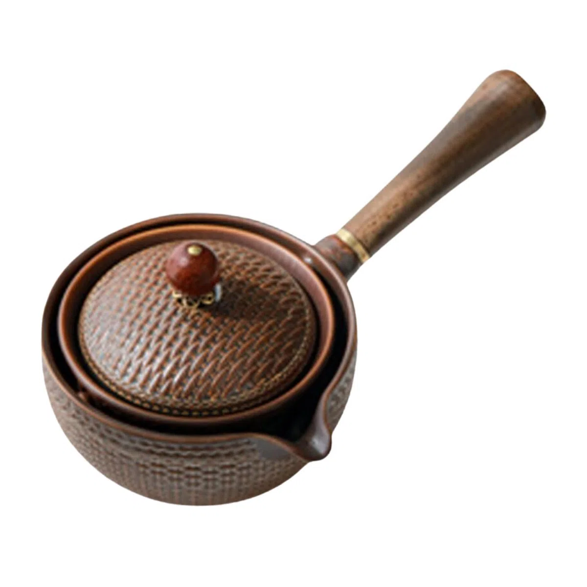 Teiera In Ceramica Cinese, 160ml Teiera Kung Fu In Ceramica Nera Con Manico Laterale, Macchina Per Tè Rotante A 360 Gradi, Attraente Distributore Di Tè Bollitore Per Tè Sfuso, Articoli Da Tè