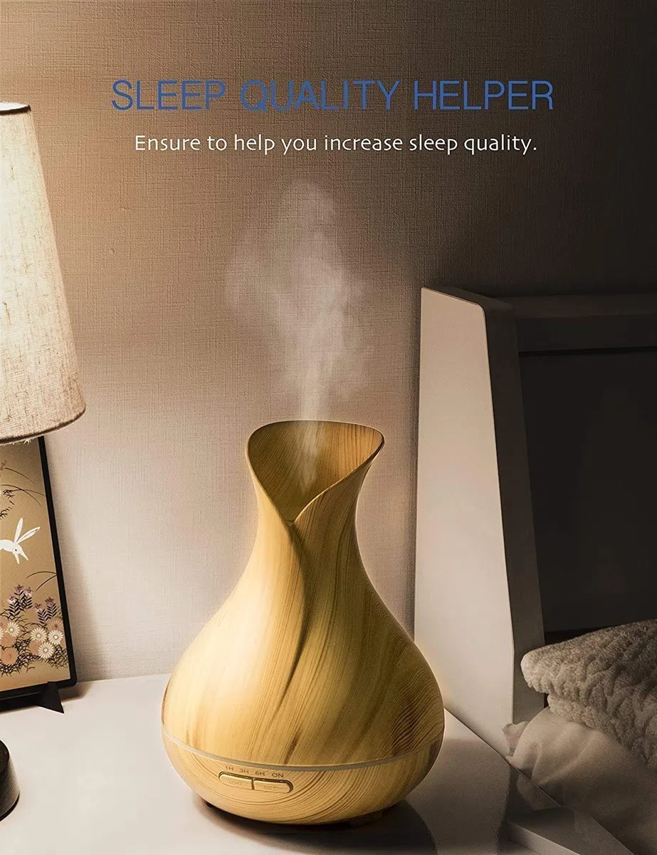 550ml Diffusore di Oli Essenziali, Umidificatore con Timer, Spegnimento Automatico,7 Colori Luce LED, Senza BPA