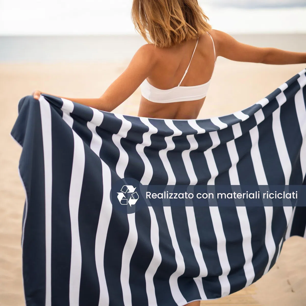 SummerSand Telo Mare in Microfibra Grande 200x100 cm - Asciugamano Mare Antisabbia e ad Asciugatura Rapida - Telo da Spiaggia XL Compatto, Perfetto per la Piscina – Deep Blue