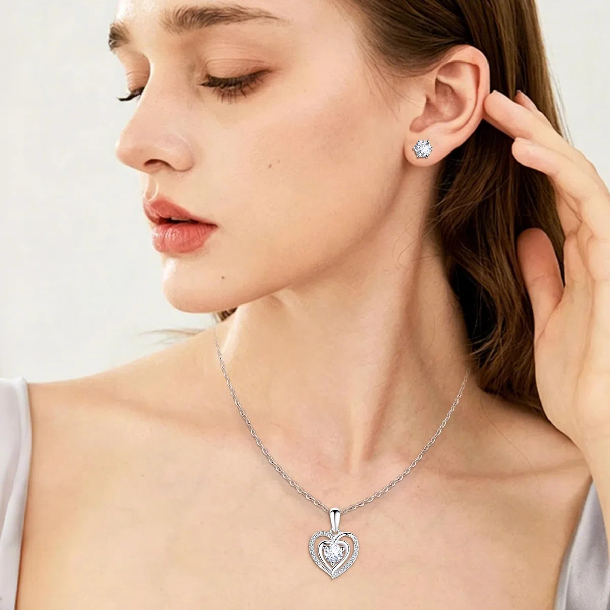 Miofula Rosa Stabilizzata Regalo Donna,Rosa Eterna con Collana Argento 925 Orecchini Donna,Ti Amo per Sempre,Regalo Donna Compleanno,Festa della Mamma Regalo Mamma Fidanzata Anniversario San Valentino