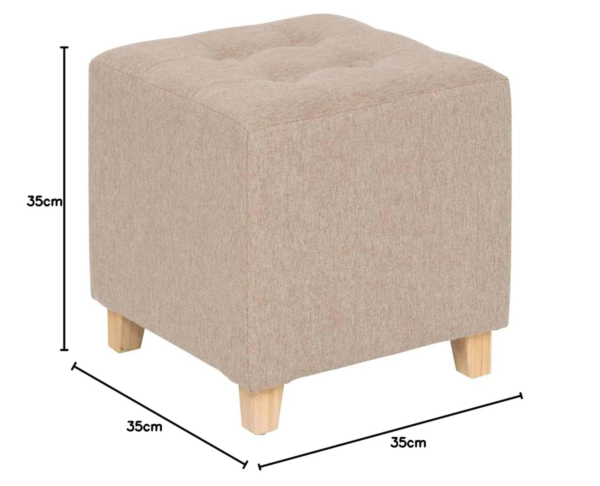 ATMOSPHERA CREATEUR D'INTERIEUR - Pouf Leandre in Pino Beige 35x35x35cm
