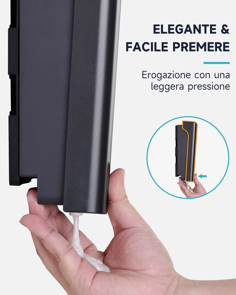 AIKE EasyPush Dispenser Doccia, Montaggio A Parete Senza Foratura Per Shampoo & Balsamo, Risparmia Spazio, Doppio