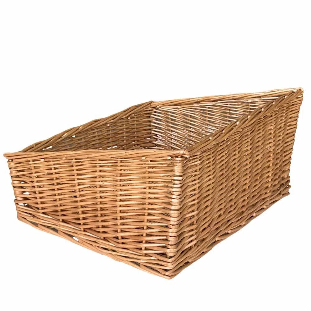 Cesta espositore portapane in vimini quadrato cm 40 x 40 h 20