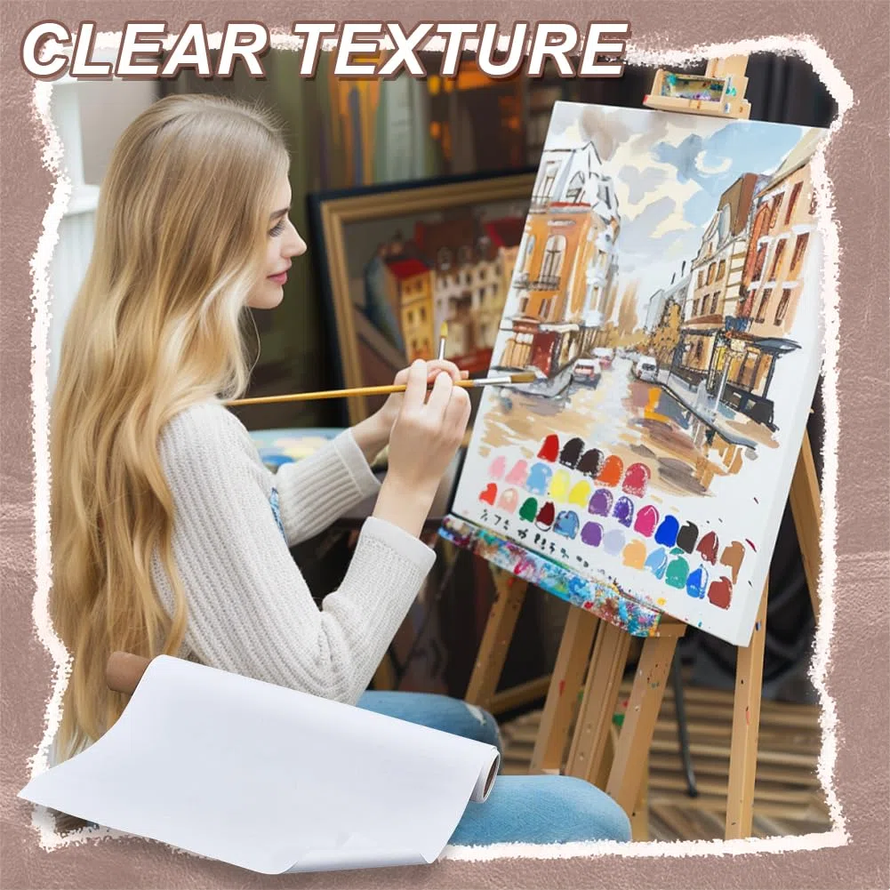 OLYCRAFT 10mx37cm Tela di Cotone con Doppio Fondo Rotolo di Tela Bianca Grandi Rotolo di Tele Forniture Artistiche Rotoli di Pittura Gesso Fondale per Pittura Fai Da Te Olio Acquerello Acrilico