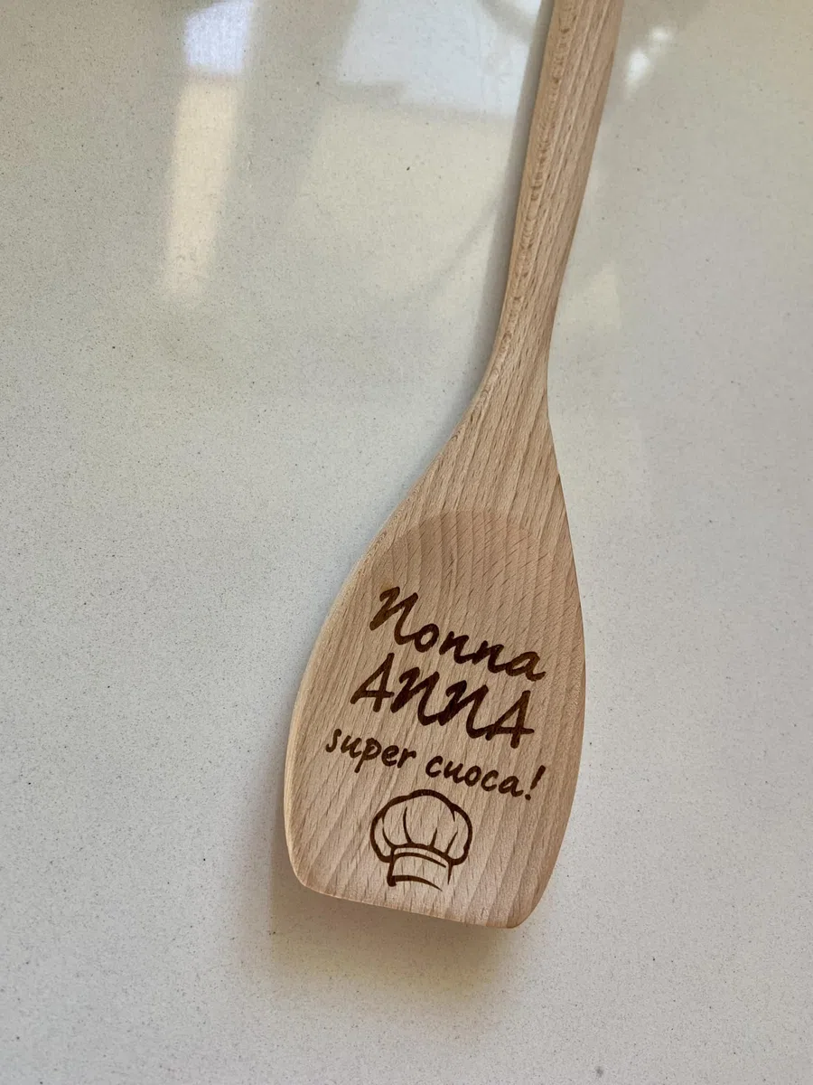 Mestolo spatola in legno personalizzato con nome- regalo personalizzato - cucina - festa nonni- mamma- papà- Natale
