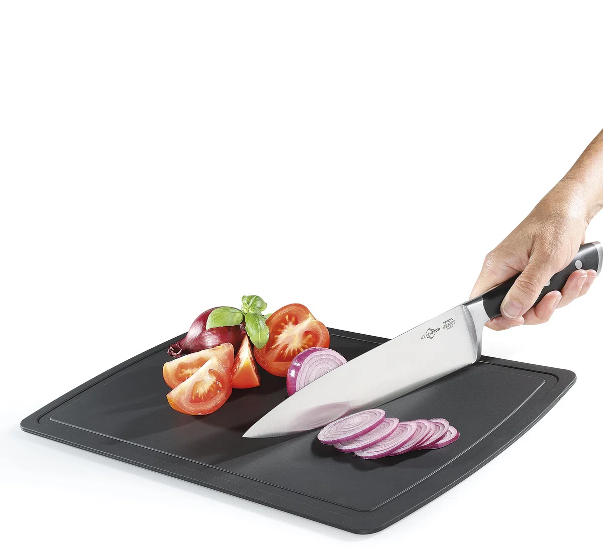 Zassenhaus Premium Line - Tappetino da taglio in poliuretano, nero, 42 x 27,5 cm, flessibile, indeformabile, resistente a temperature fino a 150 °C, robusto per qualsiasi lavoro in cucina, lavabile in