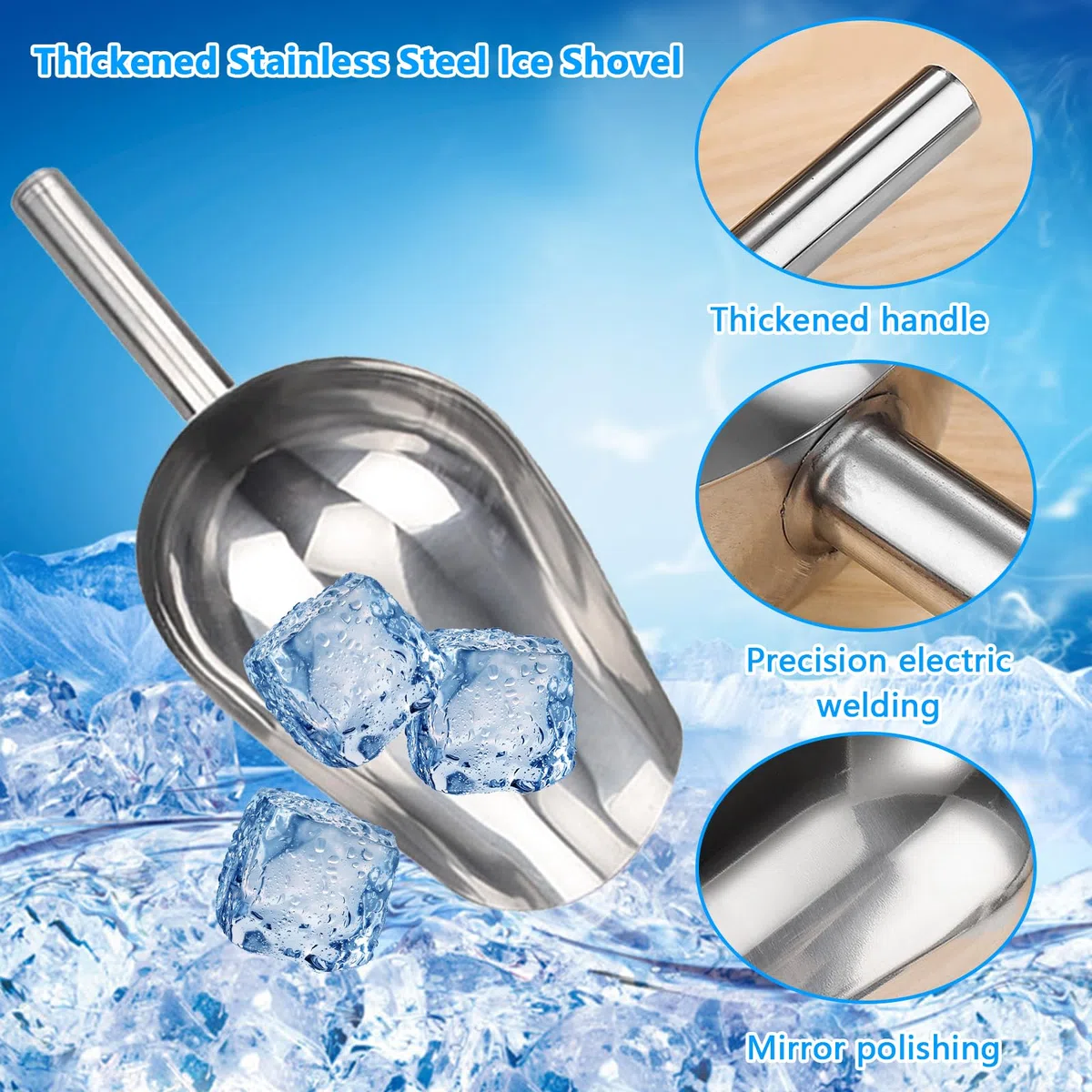 Secchiello Ghiaccio Acciaio Inox 3L, Secchiello per Ghiaccio con Pinze Ghiaccio + Paletta Ghiaccio, Secchiello Ghiaccio Champagne in Acciaio Inox a Doppio Strato, Ideale per Famiglie e Bar