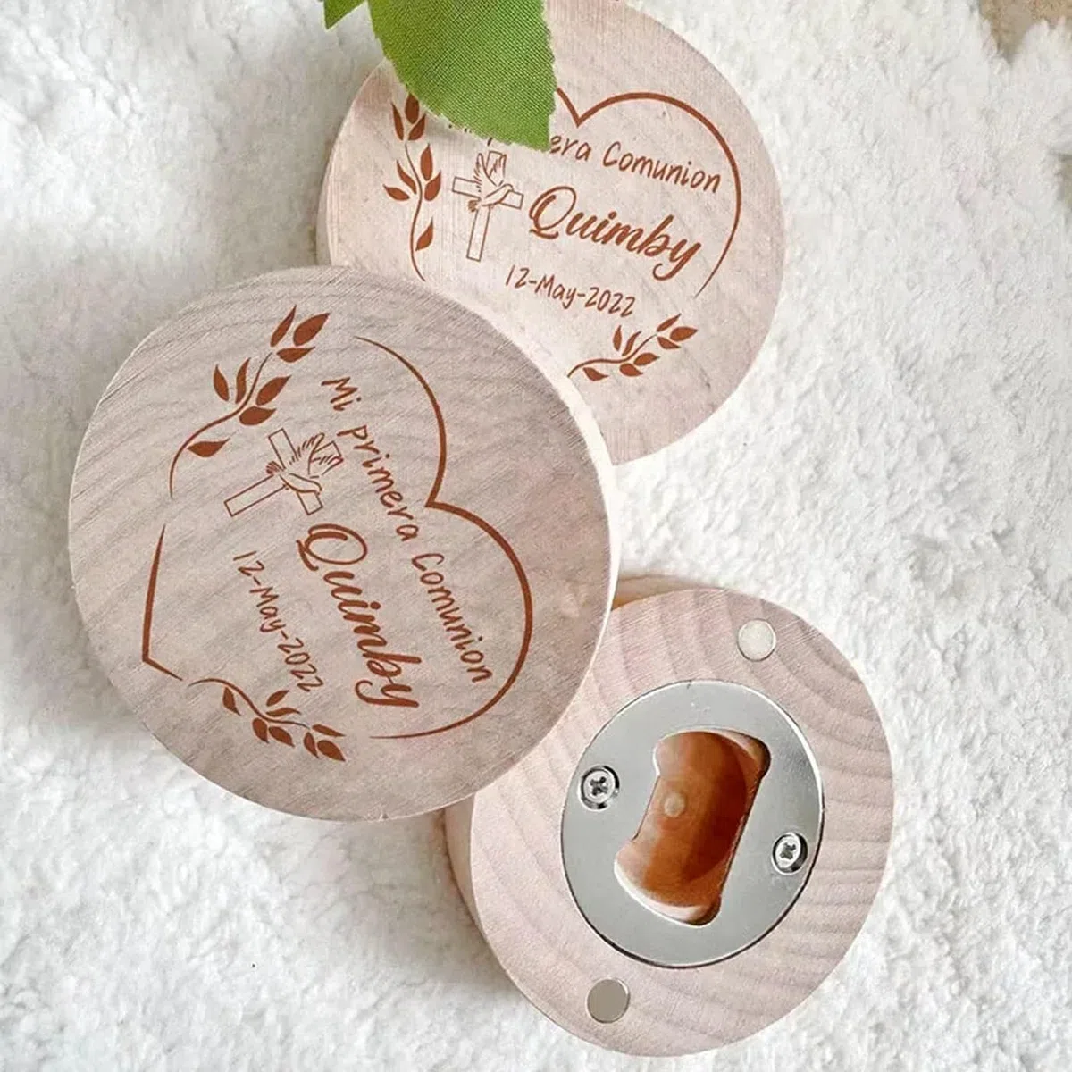 Apribottiglie Magnetico In Legno Personalizzato, Bomboniere E Regali For Matrimoni, Magnete For Frigorifero In Legno Inciso Personalizzato(30pcs)