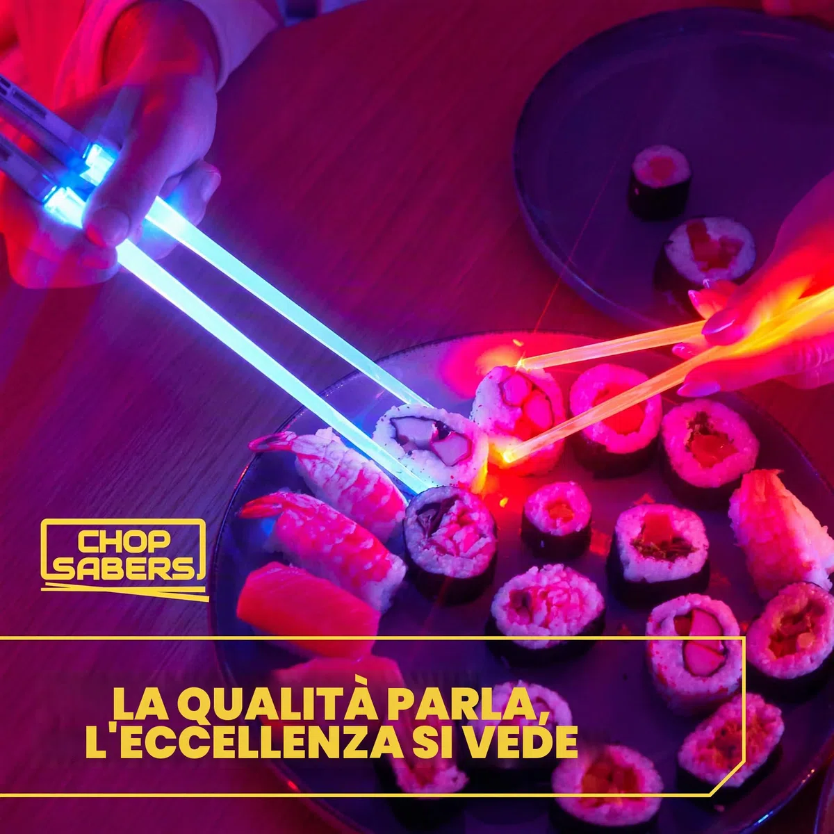 ChopSabers Lightsaber - Bacchette luminose a LED (4 paia, rosso, verde, blu, viola)