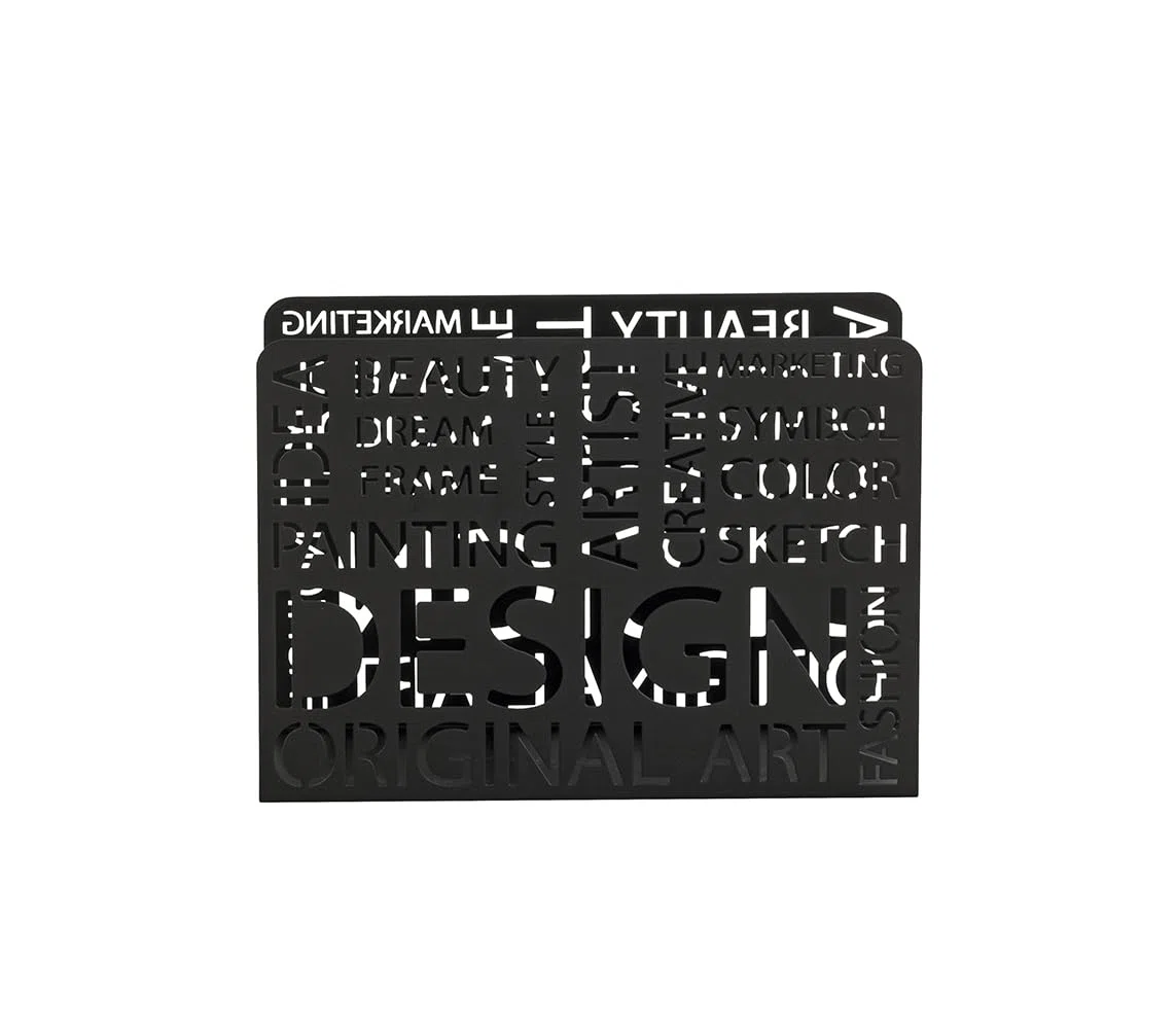 HAKU Portagiornali Nero, Metallo - Dim. L 35 cm x A 26 cm x P 10 cm, Stile Moderno