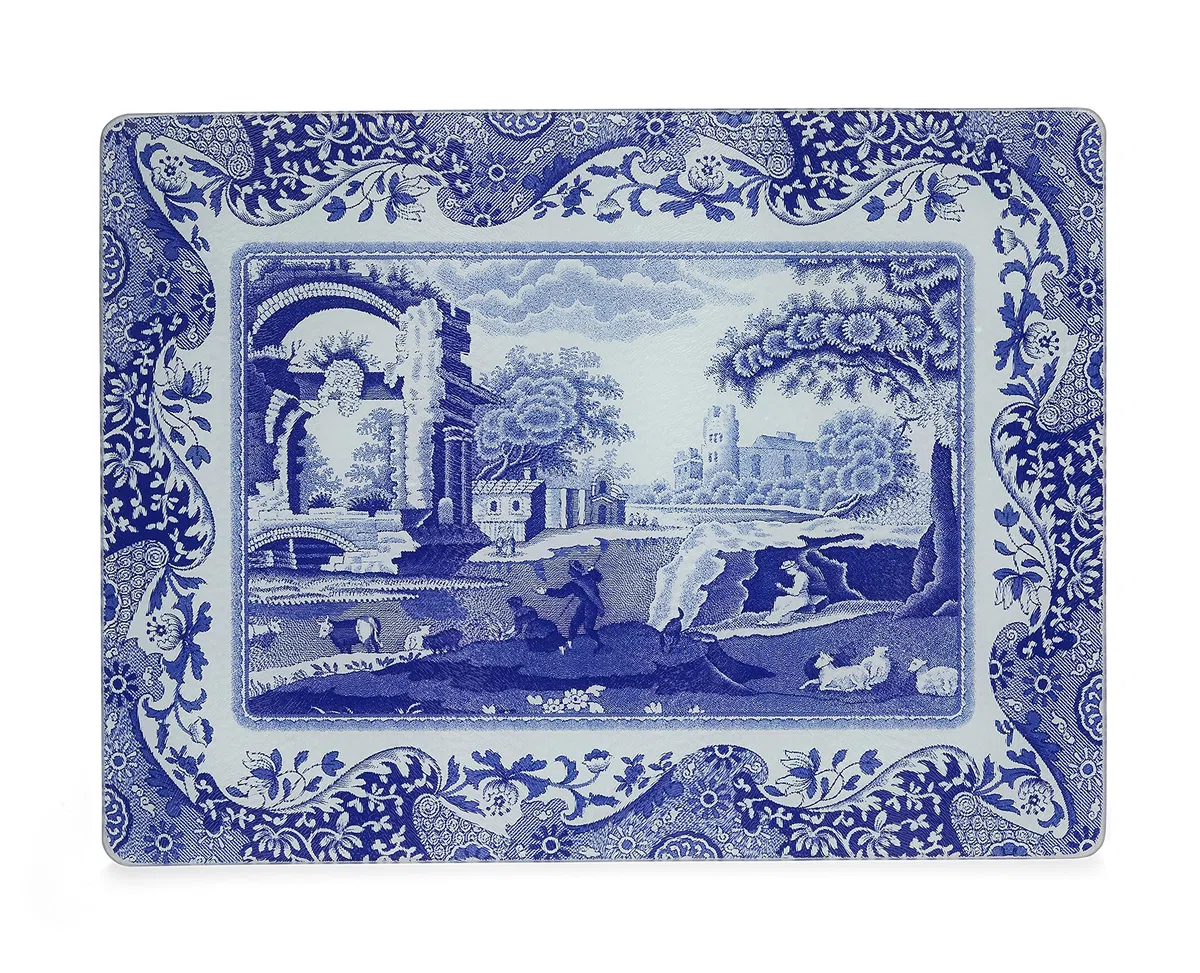 Blue Italian Spode Salvapiano per Piano di Lavoro 30 cm x 40 cm (Bianco)