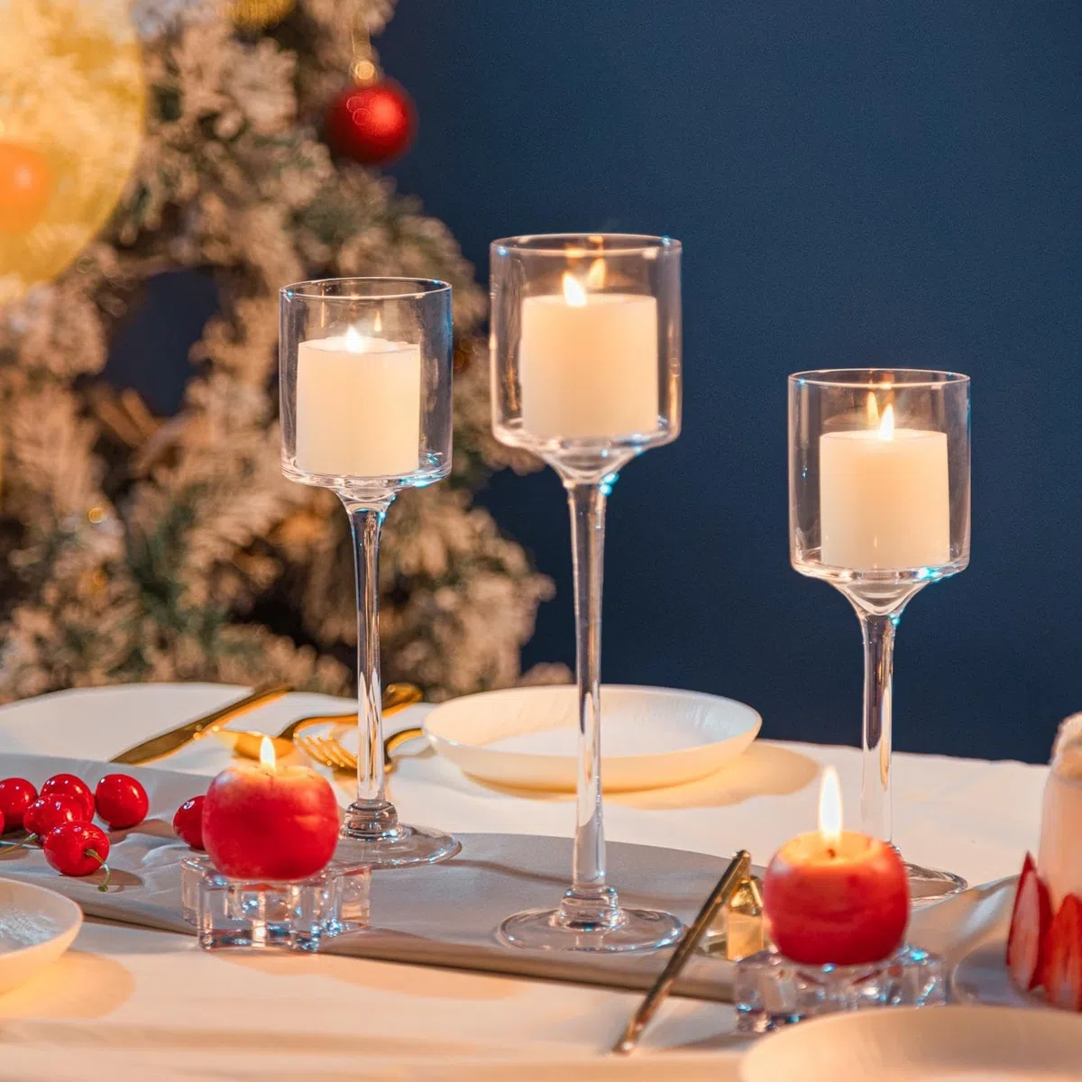 Centro Tavola Moderno Candele Galleggianti Vasi Confettata Candelabri Di Vetro Tè Leggeri Sposi Matrimoni Nuziali Uragano Alto Elegante Cenare Party Home Adecor Tavolo Feste Varie(1 Set Large)