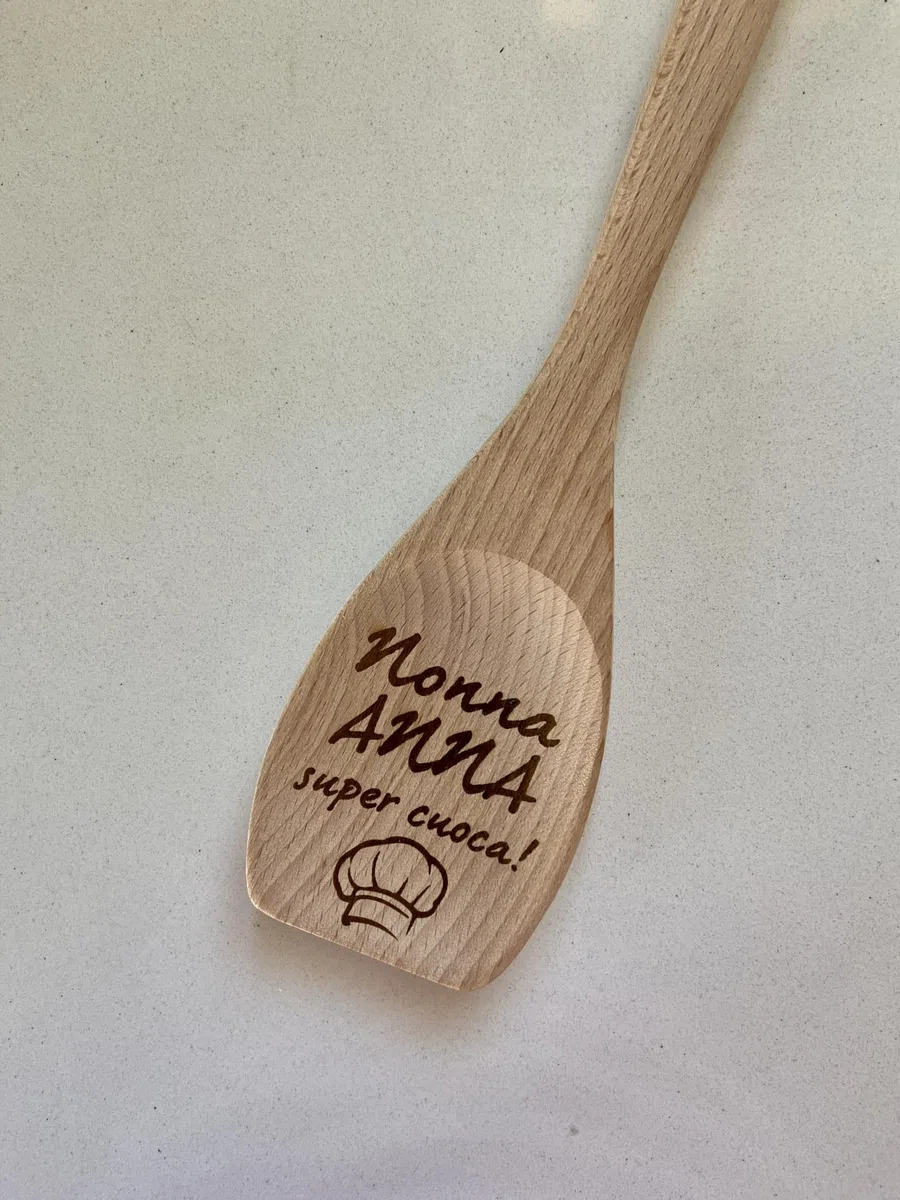 Mestolo spatola in legno personalizzato con nome- regalo personalizzato - cucina - festa nonni- mamma- papà- Natale