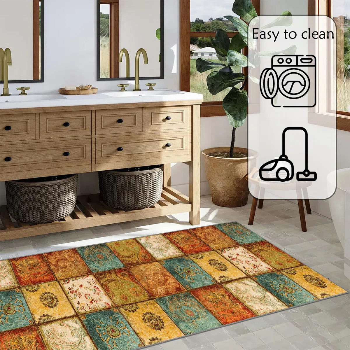 Tappeto per Cucina Antiscivolo Tappeto Passatoia Corridoio Tappeto Ingresso Interno Lungo per Corridoio Salotto Camera da Letto 50 x 150 cm