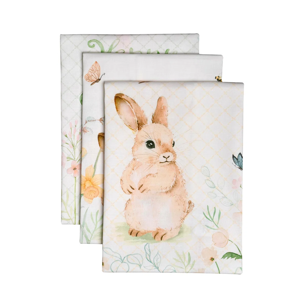 Maison d' Hermine Set di 3 strofinacci da cucina, 100% cotone, 70 cm x 50 cm, riutilizzabili, assorbenti, con anello per appendere, per cucina, sala da pranzo Primavera Estate (Easter Dew)