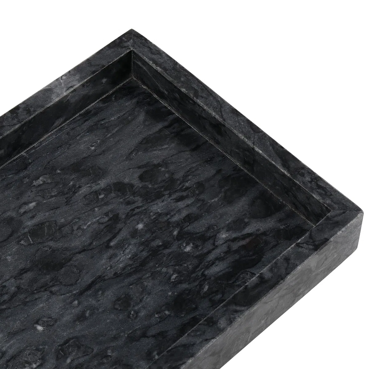ZOENHOU Vassoio Rettangolare in Marmo Naturale, 30 x 20 cm, Grigio Ondulato - Portaoggetti per WC, Decorativo per Tavolino da Caffè, Piano di Lavoro del Lavandino
