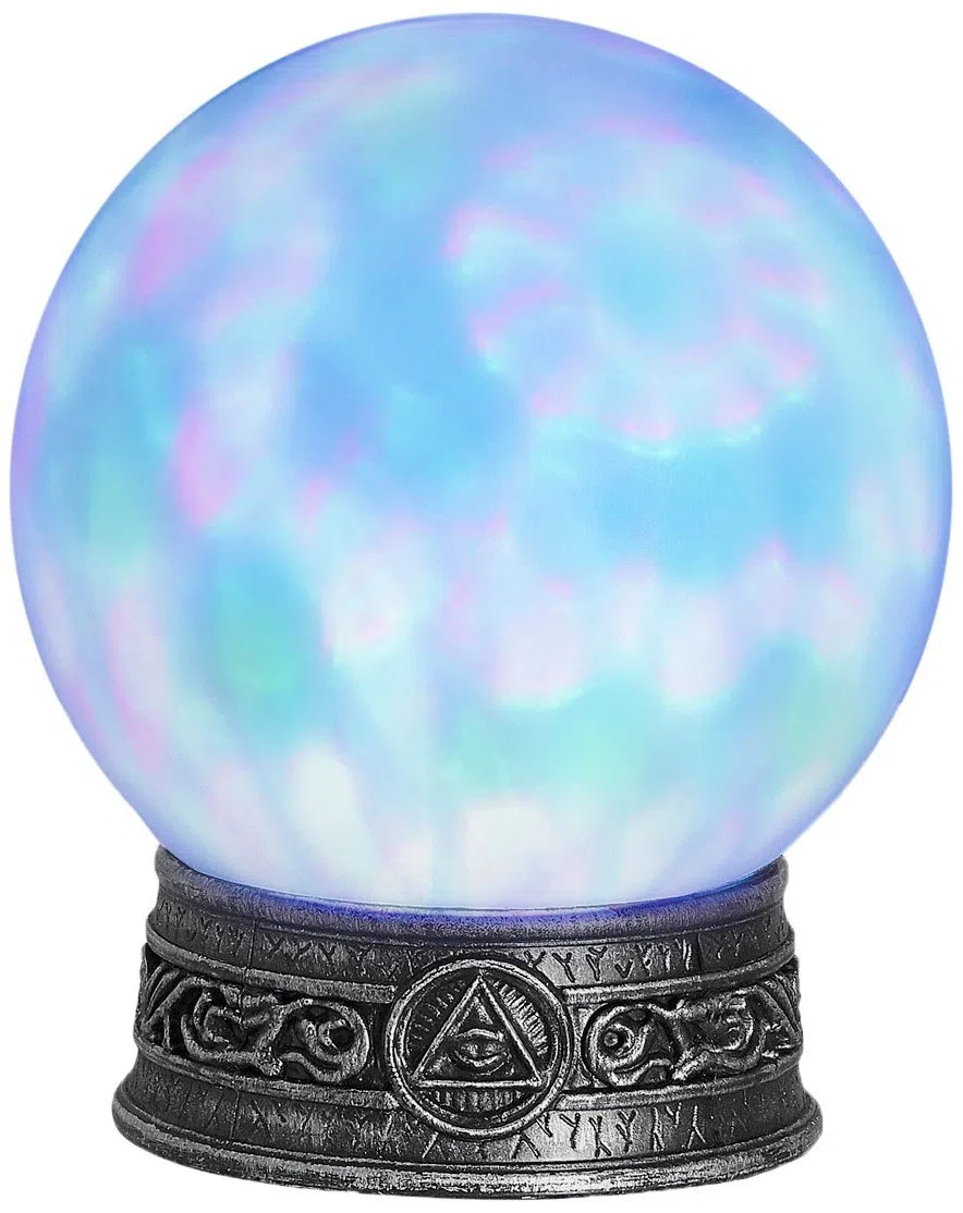WIDMANN Sfera di Cristallo con Base Luci Caleidoscopiche per Adulti, Turchese, Taglia Unica, VD-WDM07102