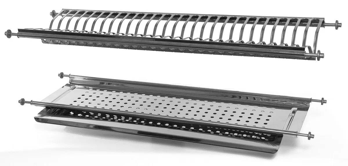 IDOR STORE SCOLAPIATTI ACCIAIO INOX AISI 430 DA 86 CM PER PENSILI DA 90 CM ATTACCO A MOLLE COLAPIATTI ACCIAIO