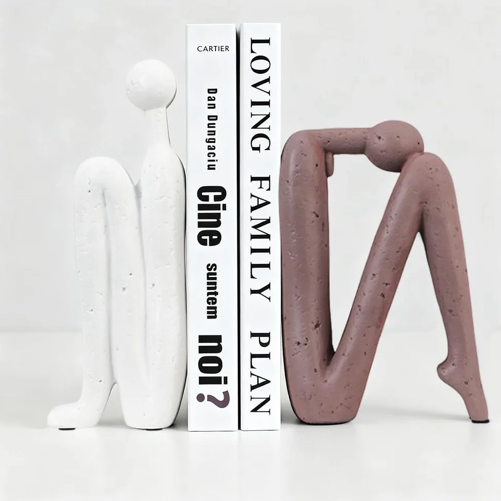 Fermalibri decorativi per libri pesanti, fermalibri in resina artistica a forma di pensatore, decorazione per fermalibri, home office, scrivania, soggiorno, studio, scaffali creativi