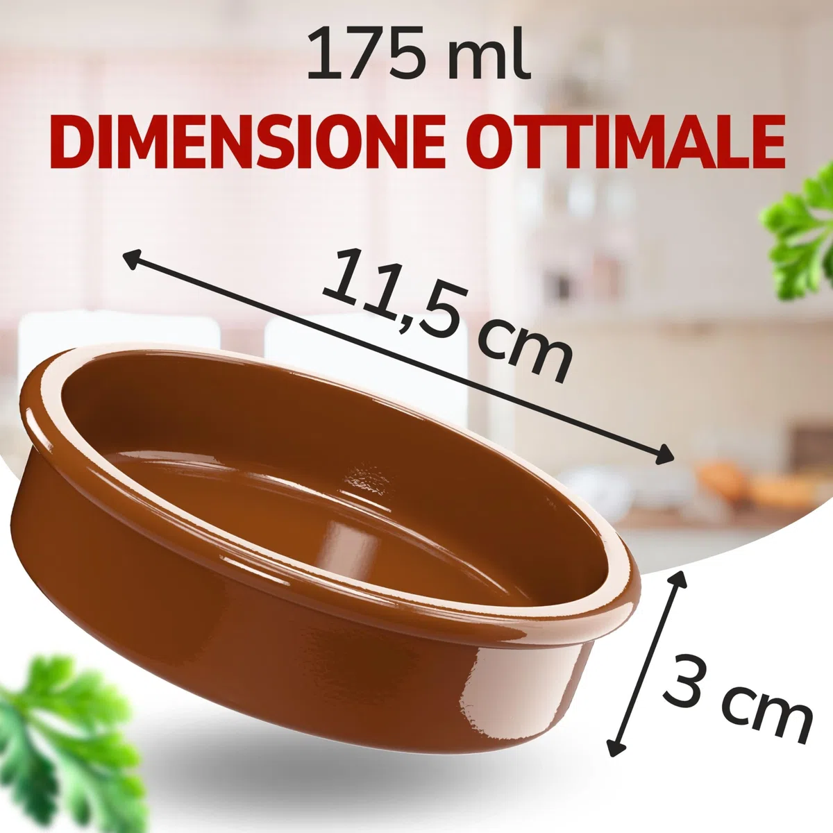 ToCi Set di 12 ciotole per tapas, 175 ml, in argilla mediterranea, diametro 11,5 cm, prodotti tradizionali in argilla spagnola