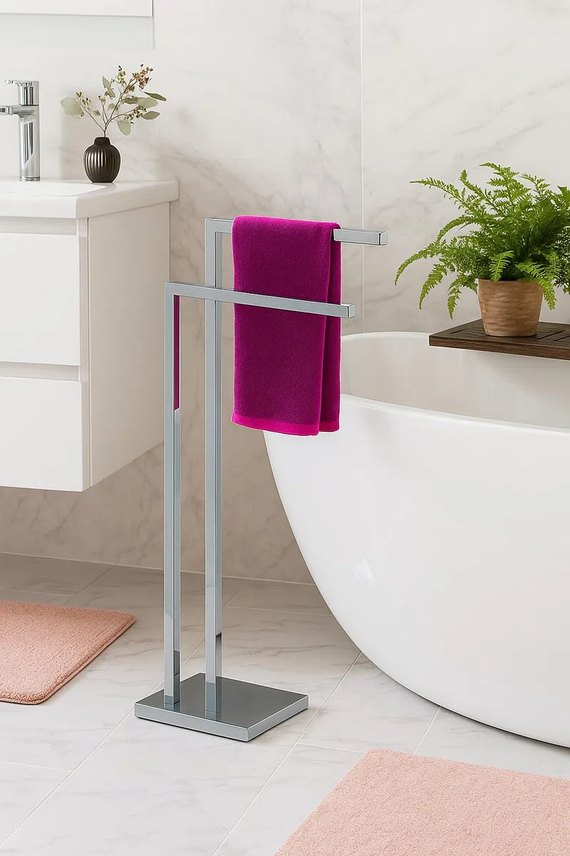 King Collection King Home P1592244 Piantana Porta Asciugamani 2 Bracci, Multicolore