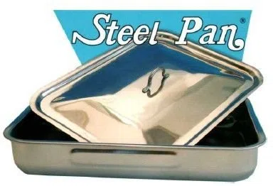 steel pan Coperchio Quadrato in Acciaio Inossidabile Argento 36x36 cm