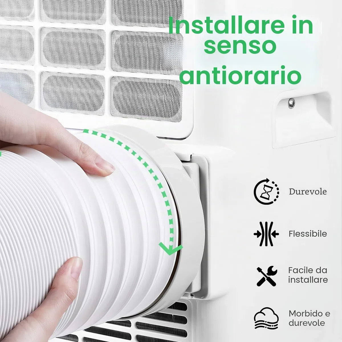 Tubo Condizionatore Portatile 2m Diametro 150mm per Deumidificatore Climatizzazione Asciugatrice