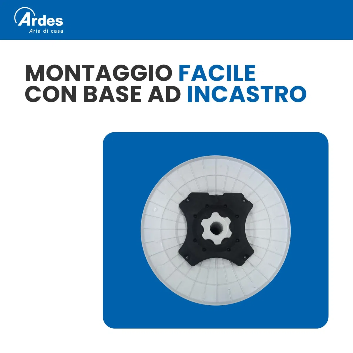 ARDES - AR5BR40PB Ventilatore a Piantana Silenzioso 3 Pale BRISA 40PB - Ventilatore Ardes Piantana Oscillante e Inclinabile con Pannello Manuale - Ventilatore a Stelo 3 Velocità e Altezza Regolabile