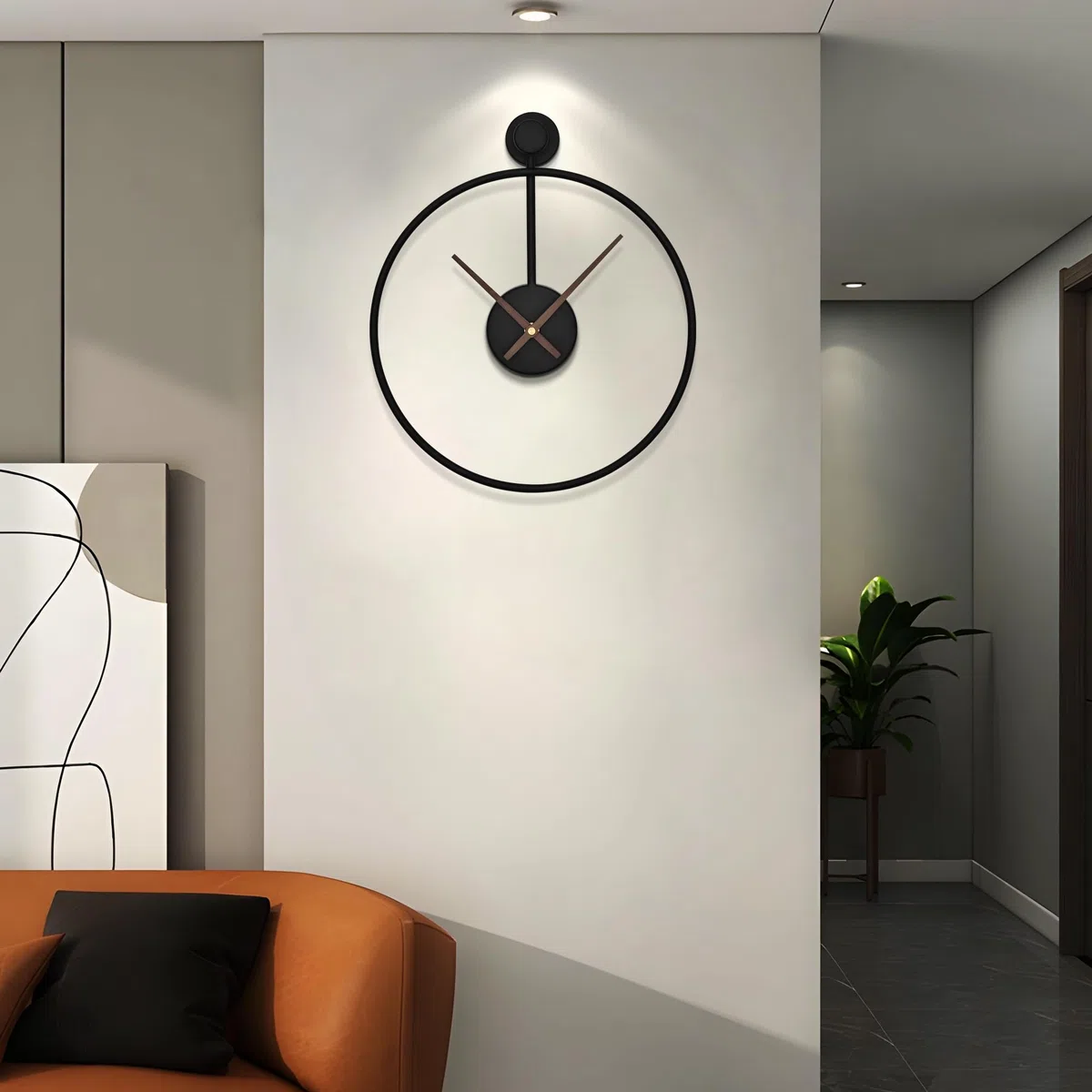 HAITANG Orologio da parete decorativo moderno per soggiorno, 30 cm, funzionamento a batteria, senza ticchettio, movimento silenzioso, orologio da parete rotondo in metallo, per camera da letto