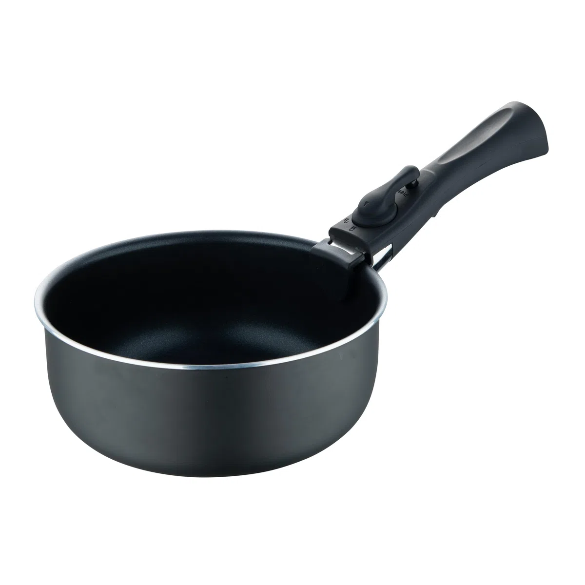 BERGNER- Set 4 pezzi casseruola in alluminio stampato con manico staccabile e punto di calore, rivestimento ILAG Essential, antracite, compatibile con l'induzione