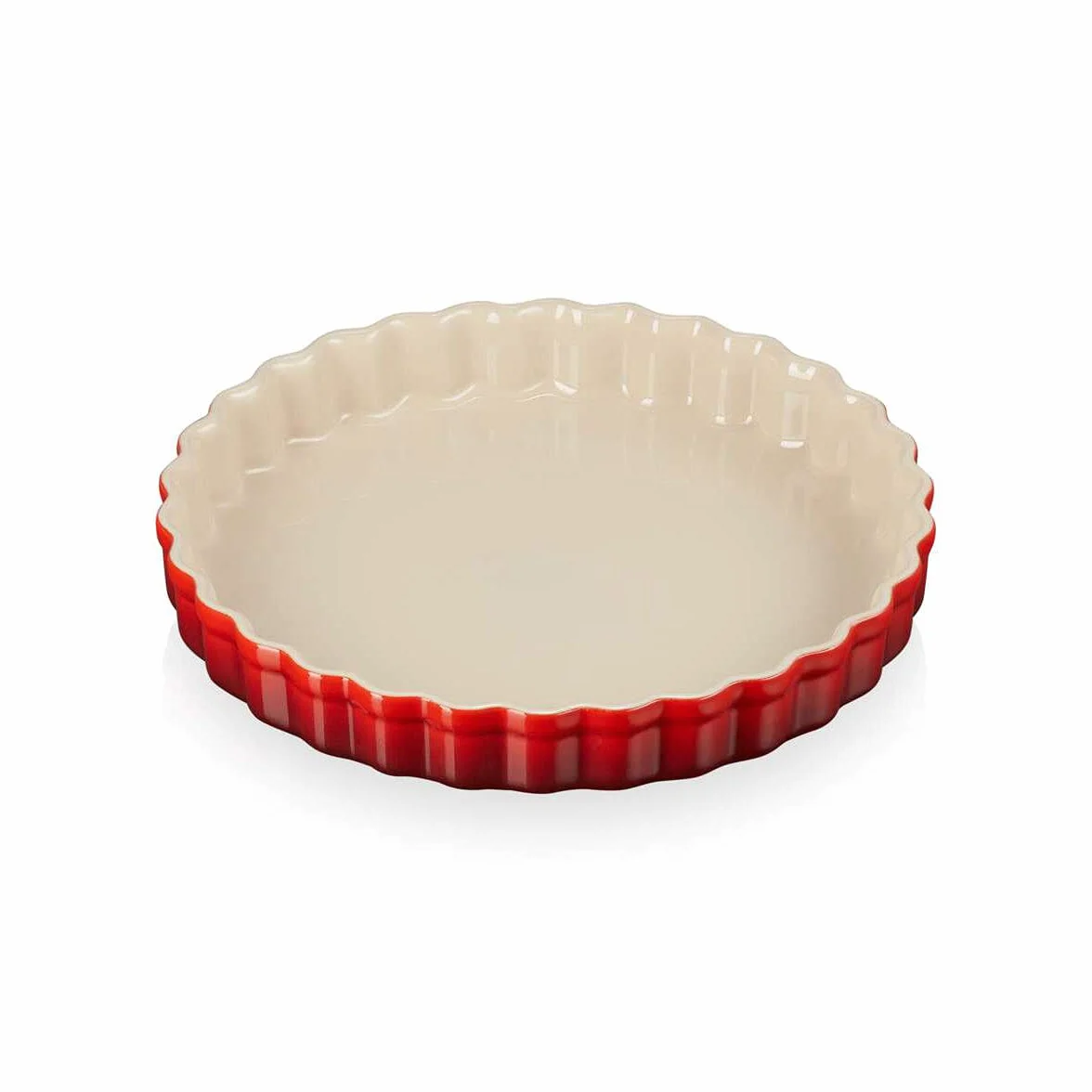 LE CREUSET Tortiera Tradition rotonda in gres vetrificato, Diametro 24 cm, 1.12 kg, Ciliegia, 71120240600001