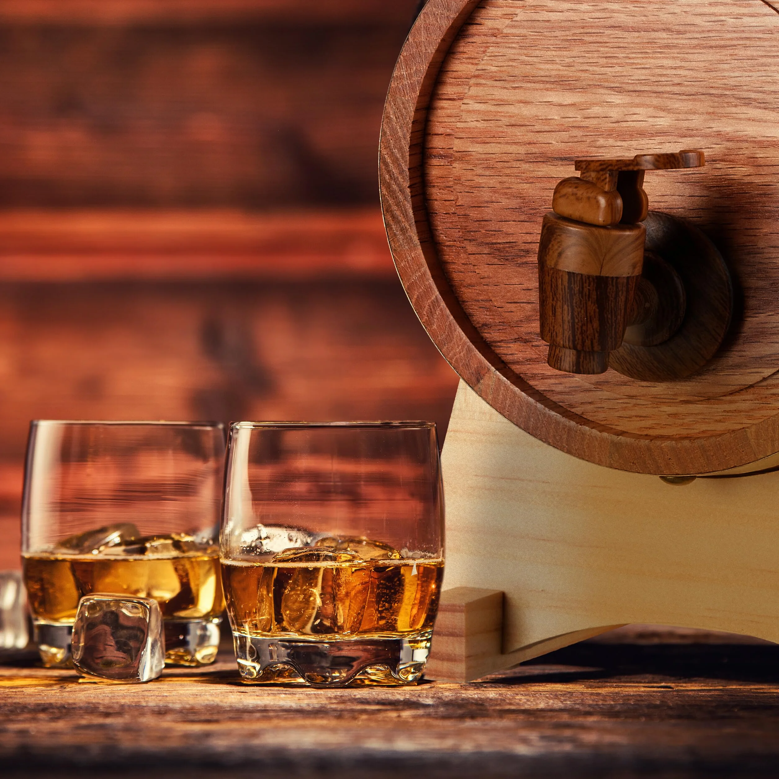 Relaxdays Botte da 1,25 Litri per Liquori, Piccolo Barile in Legno di Quercia, con Rubinetto, per Whisky, Vino, Marrone