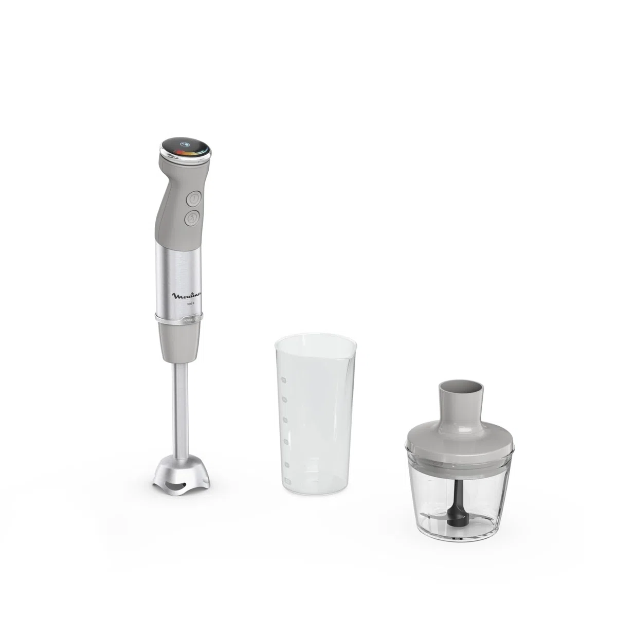 Moulinex Quickchef+, Frullatore a Immersione, Tecnologia con Lame Powelix, 1000 W, Modalità Silenziosa, 20 Velocità, Modalità Turbo, DD672B
