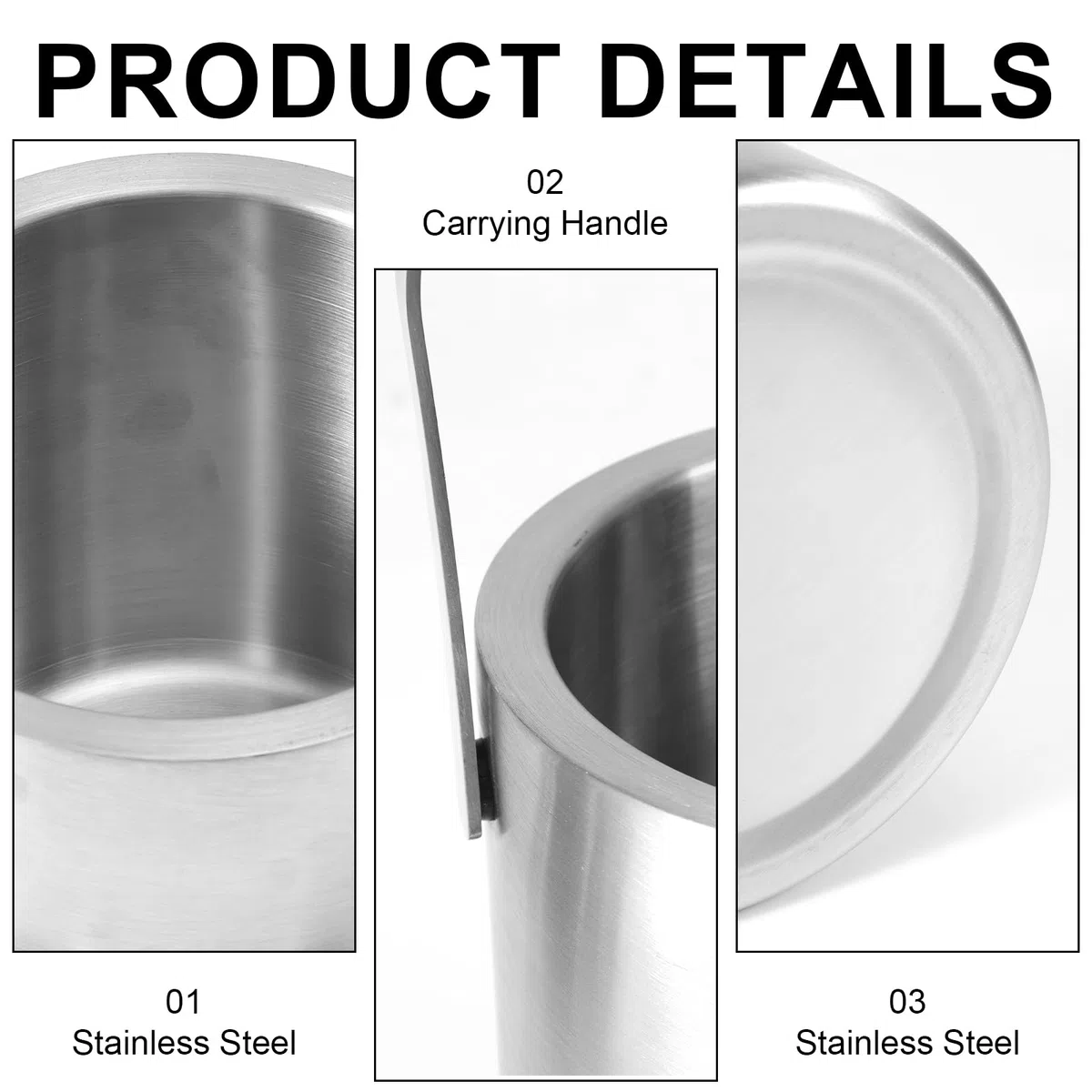 Gosknor Secchiello Ghiaccio in Acciaio Inox 1,3L con Coperchio e Pinze, Piccolo Contenitore Ghiaccio a Doppia Parete per Cocktail Birra Vino Mantiene Bevande Congelate più Lungo Casa Bar Feste