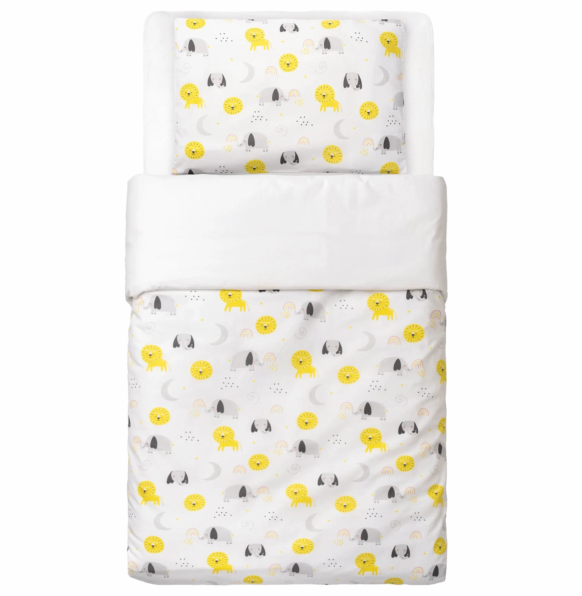 FlyIdeas Set Lenzuola Copripiumino & Copricuscino Bambino 120x150 cm / 40x60 cm per Culle e Lettino/Letto Singolo Neonati, 100% Morbido Cotone Certificato