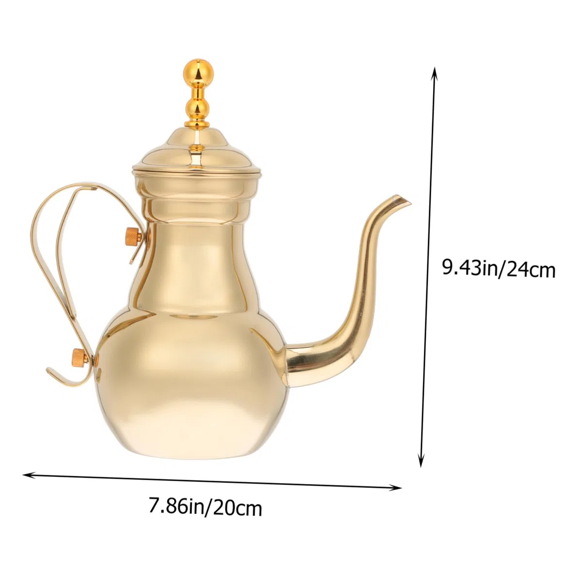 Cabilock Caffettiera e Filtro Integrato in Acciaio Inossidabile Stile Medio Oriente Manico Ergonomico Bollitore Decorativo per Cucina Indoor