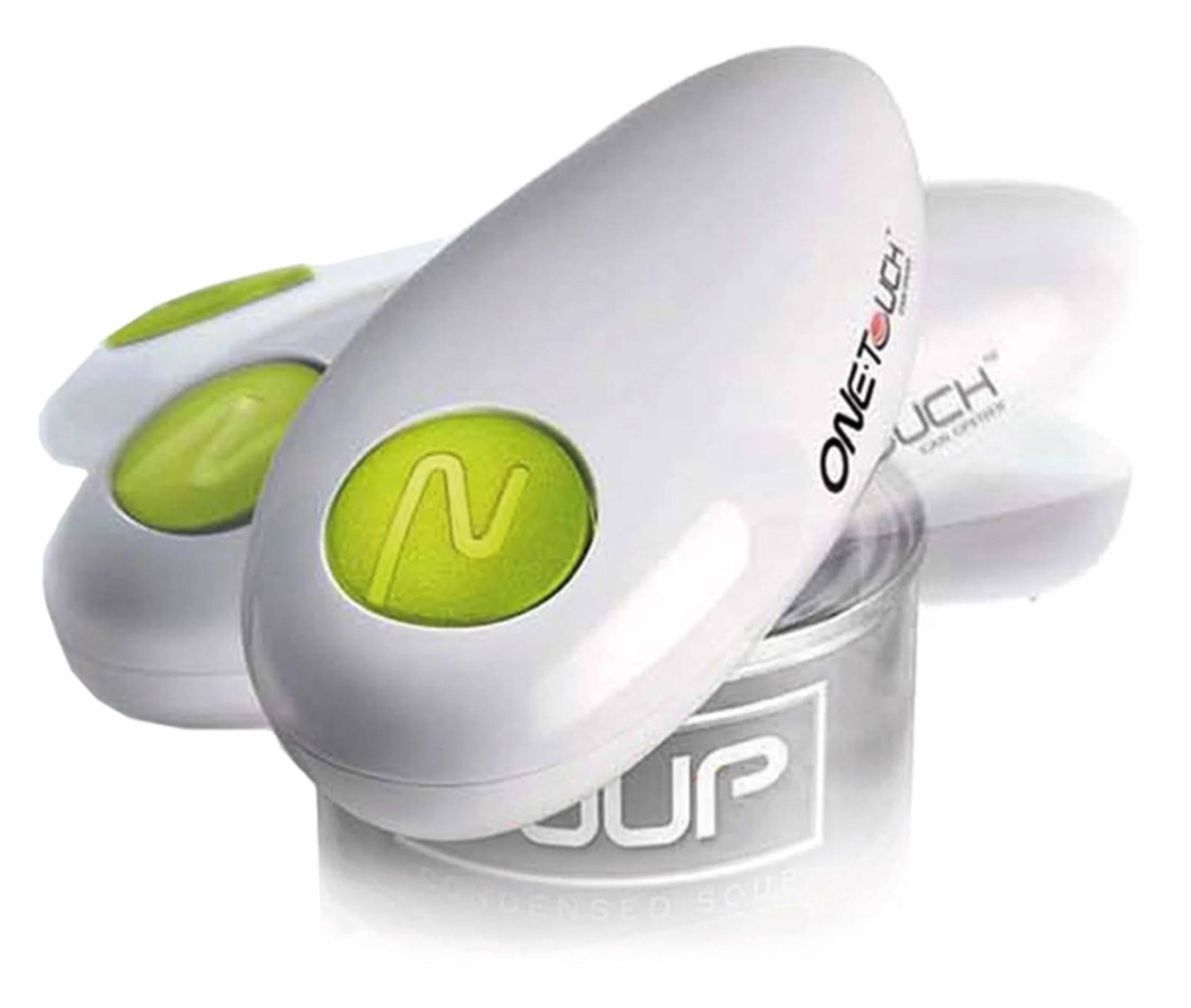 ONE TOUCH KC08 - Apriscatole elettrico a mani libere, senza sforzi inutili, con una semplice pressione per aprire le scatole in modo sicuro, bianco