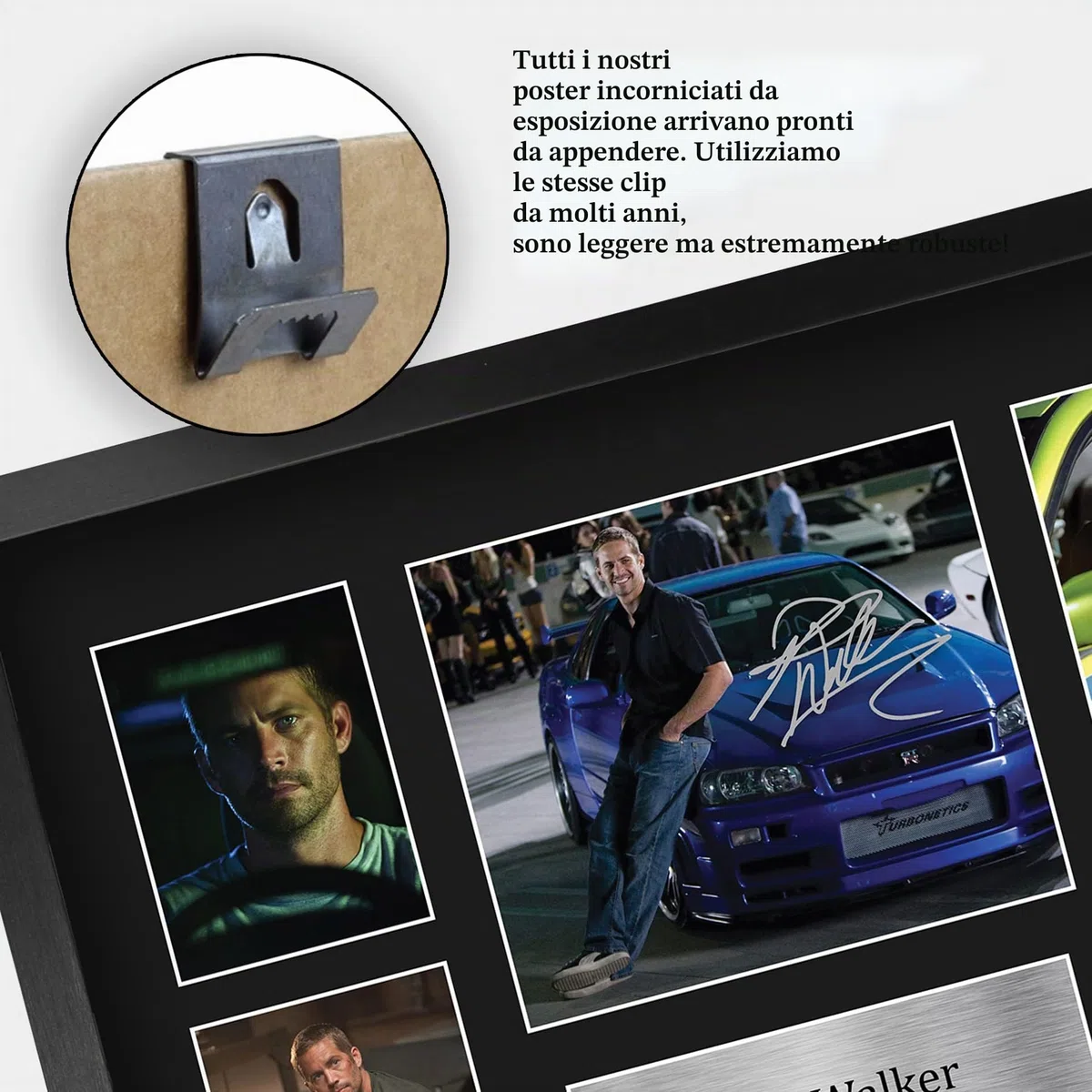 HWC Trading FR A3 Paul Walker Fast and Furious I Regali Hanno Stampato L'Esposizione Firmata Dell'Immagine Dell'Autografo Per I Fan Di Memorabilia Di Film - A3 Incorniciato