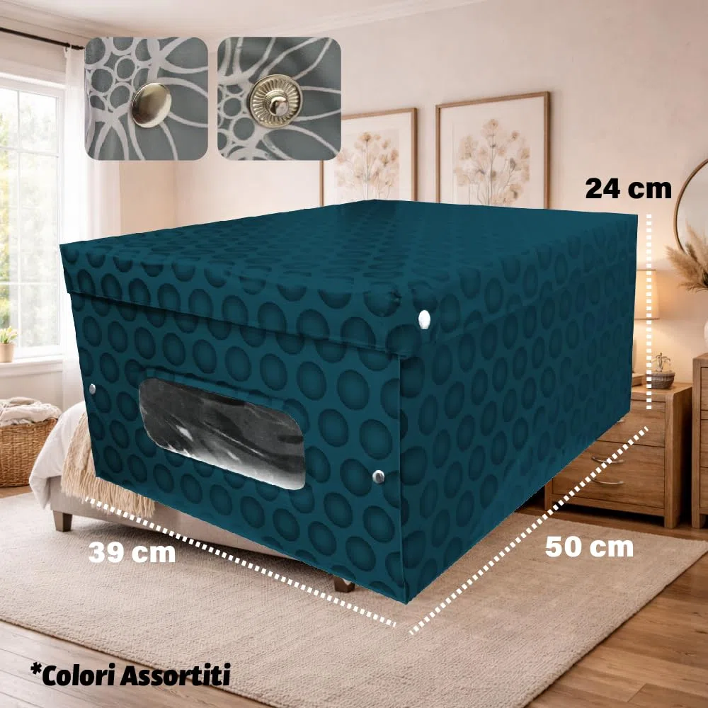 Set Scatole Contenitori - per Armadio, Sottoletto, Organizzatori Rigidi, Salvaspazio, Biancheria, Giochi Bambini, Scarpe, Coperte, Impilabili, Richiudibili - Assortito (Golf-6 pz)