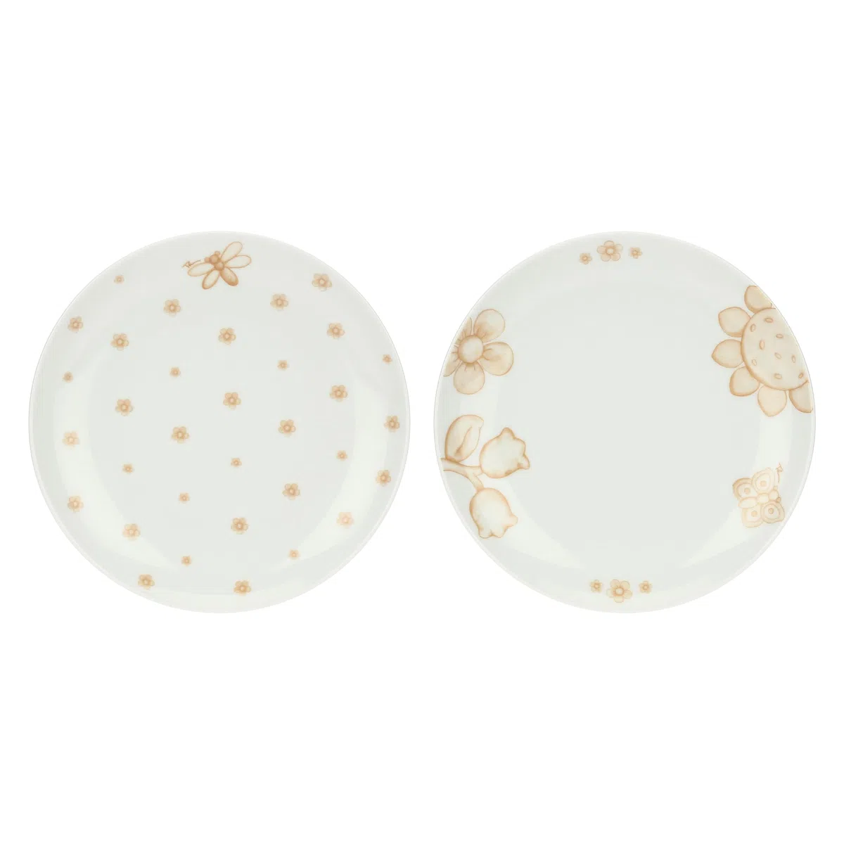 Thun - Set 2 piatti dessert in porcellana, diametro 20.5 cm, collezione Happy Elegance