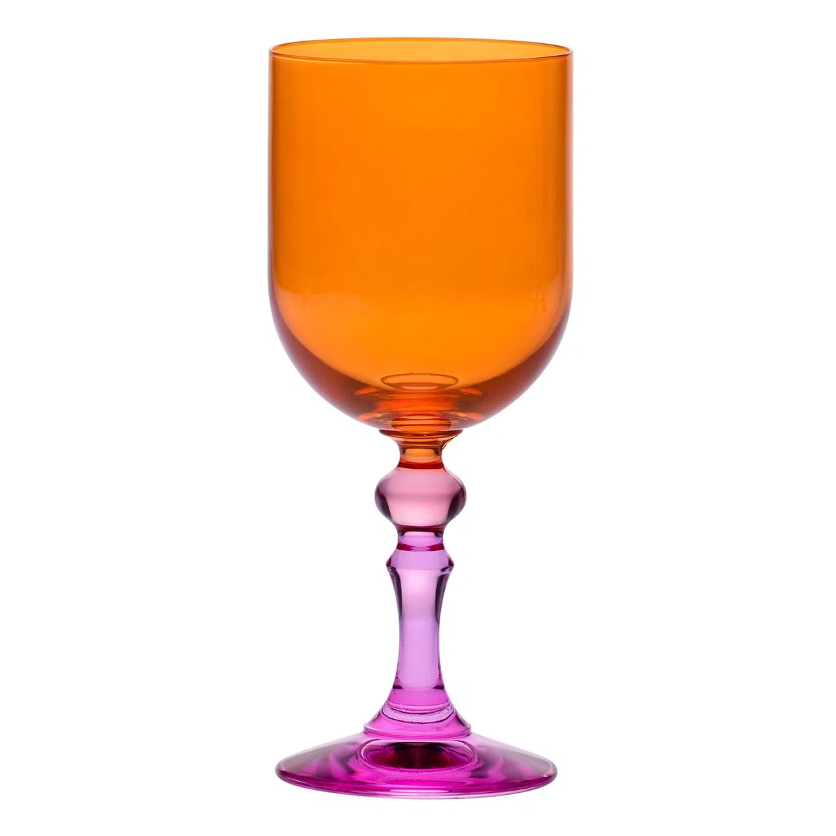 KROSNO – Bicchieri colorati per vino rosso e bianco, mocktail e acqua – 2 x 300 ml – Collezione Bubble – Rosa-Arancione – Cristallo senza piombo – Dipinti a mano