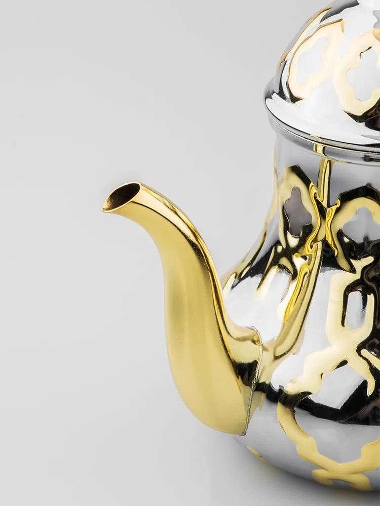 Theiere - Teiera marocchina, 1,2 l, stile arabo, in acciaio inox, per teiera marocchina, stile tradizionale religioso, teapot