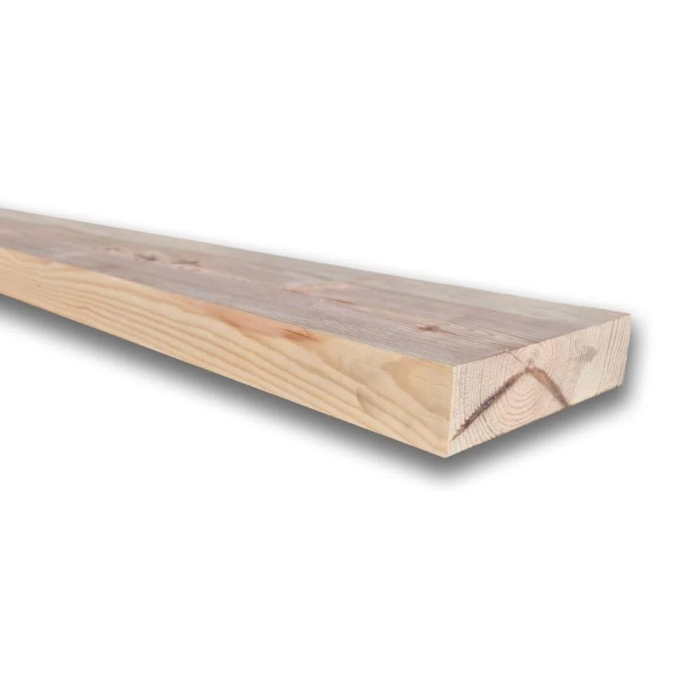 Tavola in Legno Massello di Pino, 200x19 cm, Spessore 4,4 cm, per Mensole e Scaffali